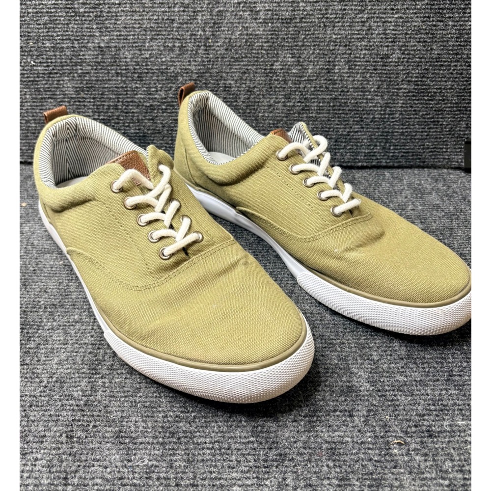 Goodfellow & Co Mens Canvas Sneakers Olive Green Lace Up Low Top Shoes Size 11